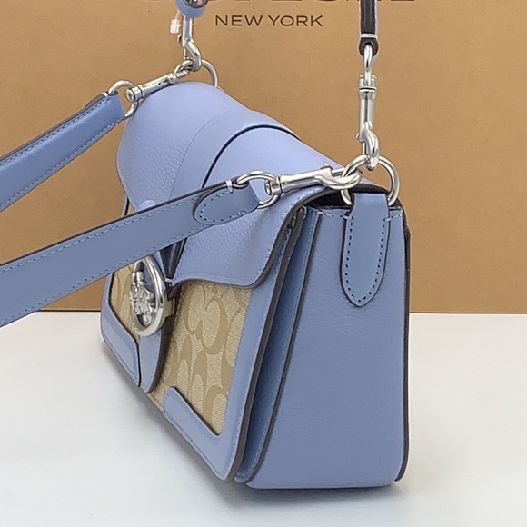 COACH Georgie Shoulder Bag In Signature Canvas 
Silver/Light Khaki/Marble Blue - Picture 7 of 16
